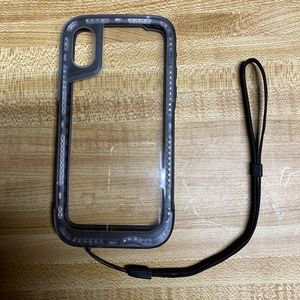 iPhone X OtterBox clear with wrist strap